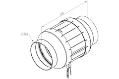 Kanalventilator 125 mm blandet flow ETAMASTER - EM 125L EC 02