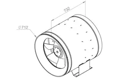 Ruck® kanalventilator Etaline D med frekvensstyring 23140 m³/h diameter 710 mm - EL 710 D4 02