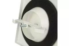 Udsugningsventilationsventil i metal, firkantet Ø 100 mm hvid med friktionsfjedre - DVSQ100