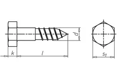 Bolt med trægevind 8x50mm galv. (200)