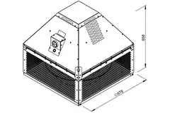 Tagventilator røggasudtag vandret - DHN 500 D4 F4 30