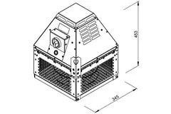Tagventilator med vandret afkast- DHN 225 D2 F4 30