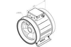 Ruck® ETAMASTER-kanalventilator med EC-motor 4790m³/t - Ø 355 mm + driftspotentiometer 10 kO