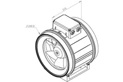 Ruck® ETAMASTER-kanalventilator med EC-motor 2175m³/t - Ø 250 mm + driftspotentiometer 10 kO