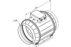 Ruck® ETAMASTER-kanalventilator med EC-motor 1300m³/t - Ø 200 mm + driftspotentiometer 10 kO