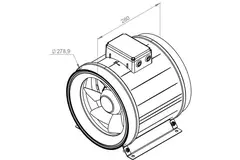 Ruck® ETAMASTER rørventilator med EC-motor 2440m³/t - Ø 280 mm + driftspotentiometer 10 kO