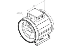Ruck® ETAMASTER rørventilator med EC-motor 2960m³/t - Ø 315 mm + driftspotentiometer 10 kO