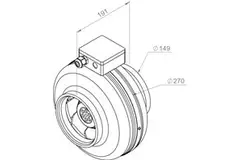 Ruck® kanalventilator 440m³/t – Ø 150 mm + elektronisk variabel styring 1,0 A