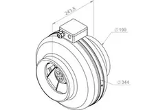 Ruck® kanalventilator 1040m³/t – Ø 200 mm + elektronisk variabel kontrol 1,0 A
