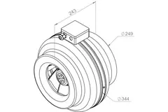 Ruck® kanalventilator 1090m³/t – Ø 250 mm + elektronisk variabel kontrol 1,0 A