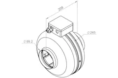 Ruck® kanalventilator 260m³/t - Ø 100 mm + elektronisk variabel kontrol 1,0 A