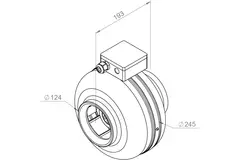 Kanalventilator 125 mm centrifugal - RS 125L 20