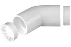 Plastik 45° bøjning Ø 20mm