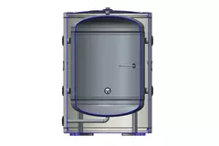 Buffertank i rustfrit stål Duplex 100L med 2KW-modstand