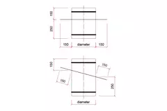 Klæbeplade 16 grader Stream-Vent ventilationshætte diameter 125 mm