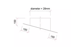 Thermoduct-klæbeplade i aluminium til tagkanaler med en diameter på 250 mm - 21 grader