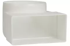 Rektangulær, plastik, lodret, 90° bøjning, Ø100mm - 110 x 55 - KLD
