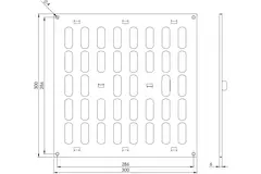 Justerbar lineære diffuser i metal 300x300 hvid - MR3030R