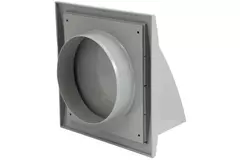 Facadegitter med kontraventil 190x190 mm diameter 125 mm grå – ND12FVP