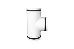T-stykke, 90-grader, hvid, diameter 125 mm, metal – RAL 9010