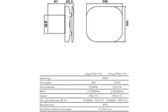 Vent Axia Badeværelsesventilator Supra Design – med justerbar timer – Vent Axia – Ø 100 mm – 100T