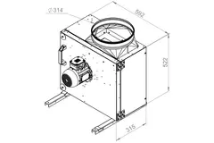 Boksventilator til røggas F400 - MPS 280 D2 F4 30