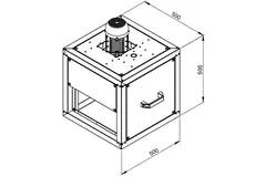 Boksventilator til røggas med lineært flow - MPC 225 D2 F4 TI30