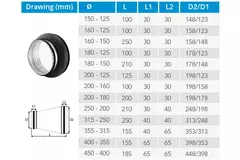Thermoduct 13mm reducer 160-150mm isoleret
