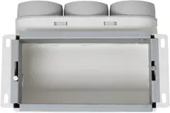 Vent-Axia Uniflexplus vægkollektor med øverste tilslutning, isoleret 3 x Ø69mm til flad kanal 200 x 100mm