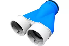 UniflexPlus-entilationsventilmanifold 2x Ø90 mm med samlestykke Ø 125 mm