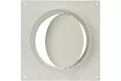 Rund vægplade i plast med kontraspjæld, diameter: 125 mm - AFV125