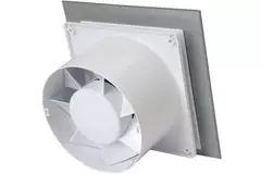 Badeværelsesventilator Ø 100 mm med timer og indkoblingsforsinkelse – glasfront i satinguld