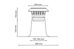 Ventilationstagplade med plastkappe Ø150-160 mm