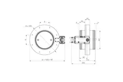 Brandspjæld rund kompakt 630 mm servomotor 24V - E-FDC DD M24 D630