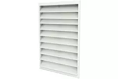 Ydervægrist 600 x 700 aluminium med faste ventilatorblade - blandet farve RAL 9010