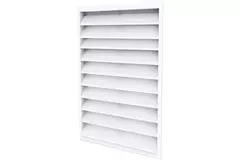 Ydervægrist 600 x 700 aluminium med faste ventilatorblade - blandet farve RAL 9003