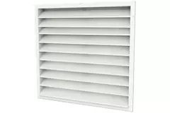 Ydervægrist 400 x 400 aluminium med faste ventilatorblade - blandet farve RAL 9010