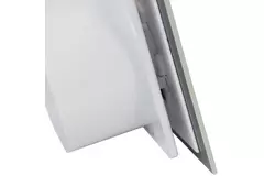 Badeværelsesventilator Ø 125 mm med fugtsensor og timer – frontpanel i satin sølvfarvet glas