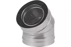 Koncentrisk diameter 130 - 200 mm bøjning 45 gr I316L/I304 (D0,5/0,6) (inkl. indvendigt rør af tætningsgummi)