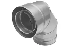 Koncentrisk diameter 130 - 200 mm bøjning 90 gr I316L/I304 (D0,5/0,6) (inkl. indvendigt rør af tætningsgummi)