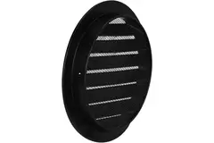 Udendørs ventilationsriste i aluminium - Ø 100 mm - Sort