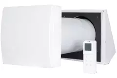 Decentraliseret WTW HRU væg Ø100 med fjernbetjening - 25 m³/t - HRU-WALL-RC-100-25-PEG