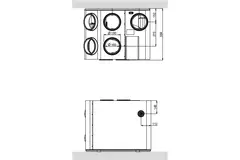 Duco MVHR Ducobox Energy 570 – 2 zonestyring med varmelegeme – venstre – 570 m³/t