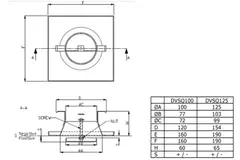 Udsugningsventilationsventil i metal, firkantet Ø 100 mm hvid med friktionsfjedre - DVSQ100