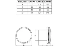 Rund badeværelsesventilator Ø 100 mm hvid – design EAT100