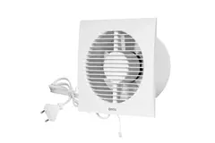 Badeværelsesventilator Ø 125 mm hvid med træksnor og stik – EE125WP
