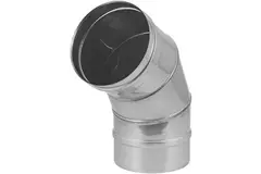 Ovnrør Ø 180 mm rustfrit stål, enkeltvægsbøjning 60°.