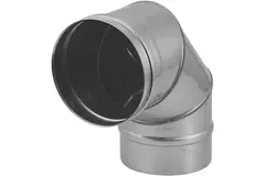 Ovnrør Ø 180 mm rustfrit stål, enkeltvægsbøjning 90°