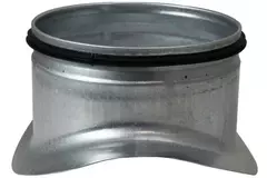 Samling til spiralrør Ø180/200 mm – 200 mm (90°) – galvaniseret