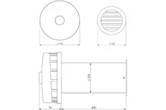 Isoleret facadeventil til naturlig ventilation med diameter 100 mm – SPK2-100
